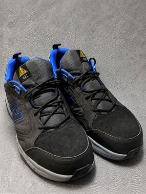 Reebok Sublite Cushion Work Alloy Toe EH Slip Resistant Shoes Black Blue Size 12